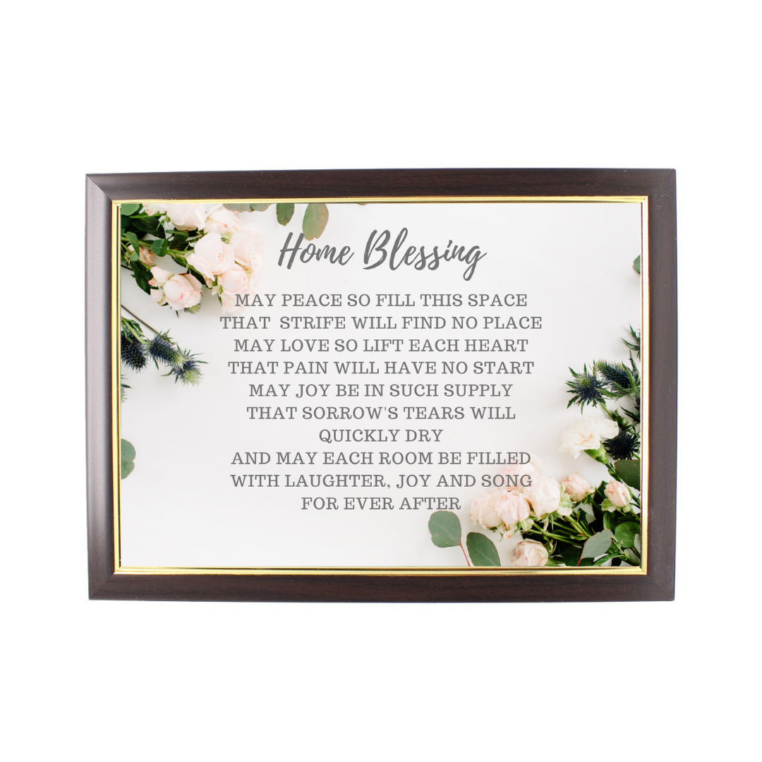 Wood Framed Picture Home Blessing (Design C) A4