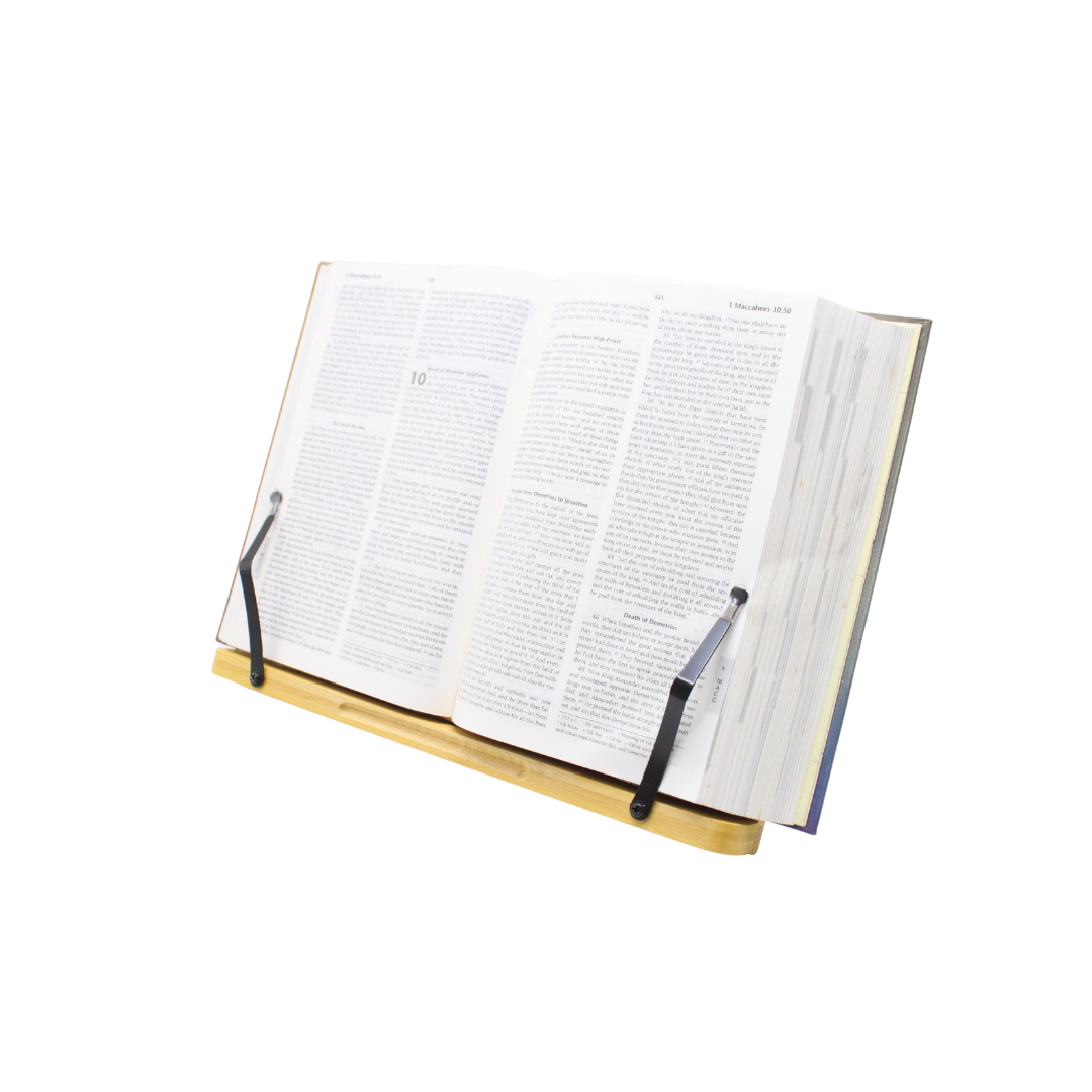 Wood Bible Stand with Engravings