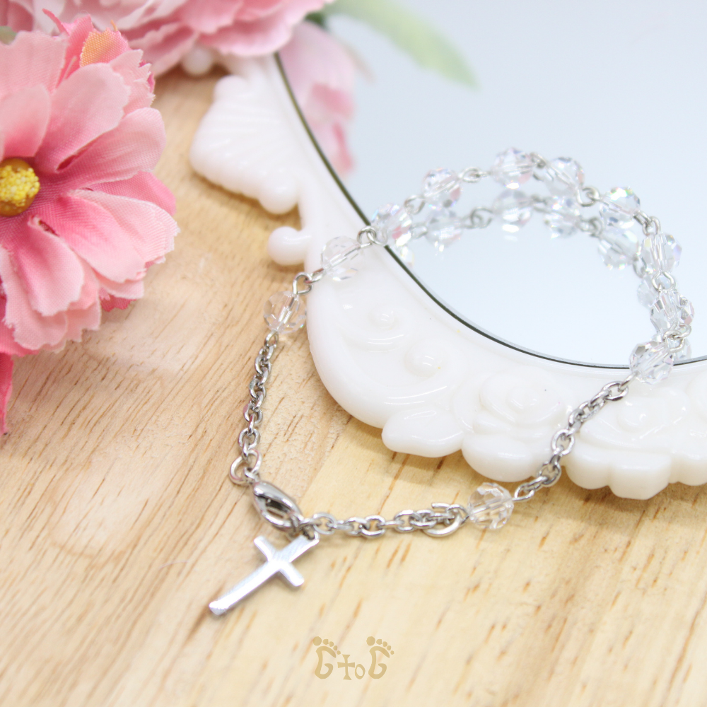 Swarovski Crystal Rosary Bracelet - White/Pink/Blue/Mix Color/Purple