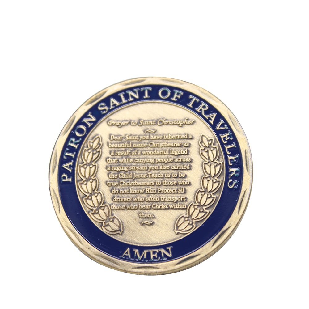 Brass St Christopher Coin Medal