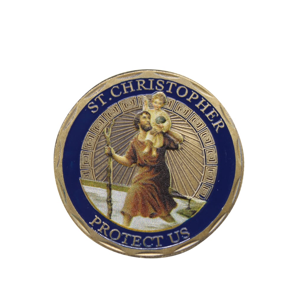 Brass St Christopher Coin Medal