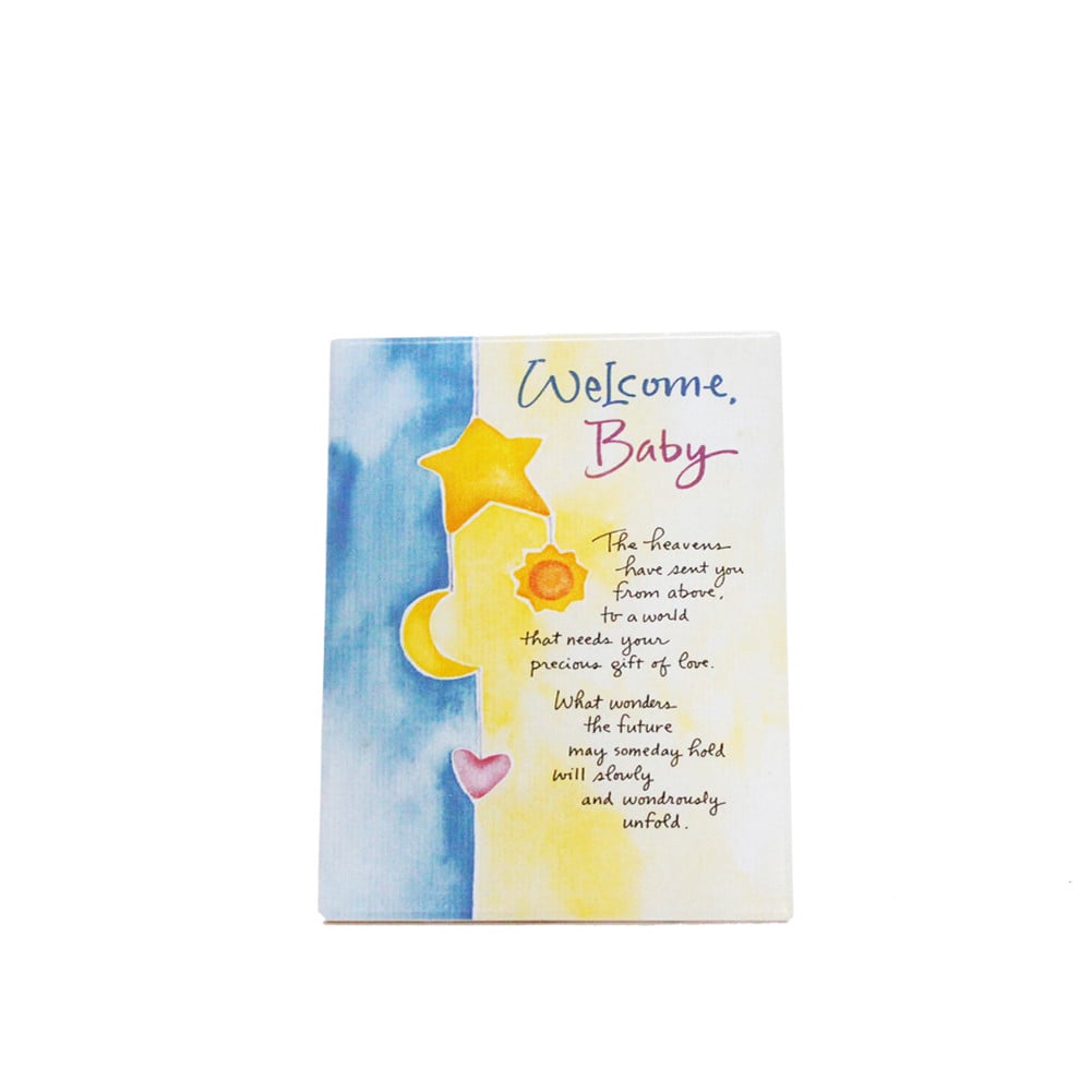 Ceramic Inspirational Plaque - Welcome Baby