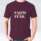 Faith over Fear Unisex T-shirt - White/Black/Maroon