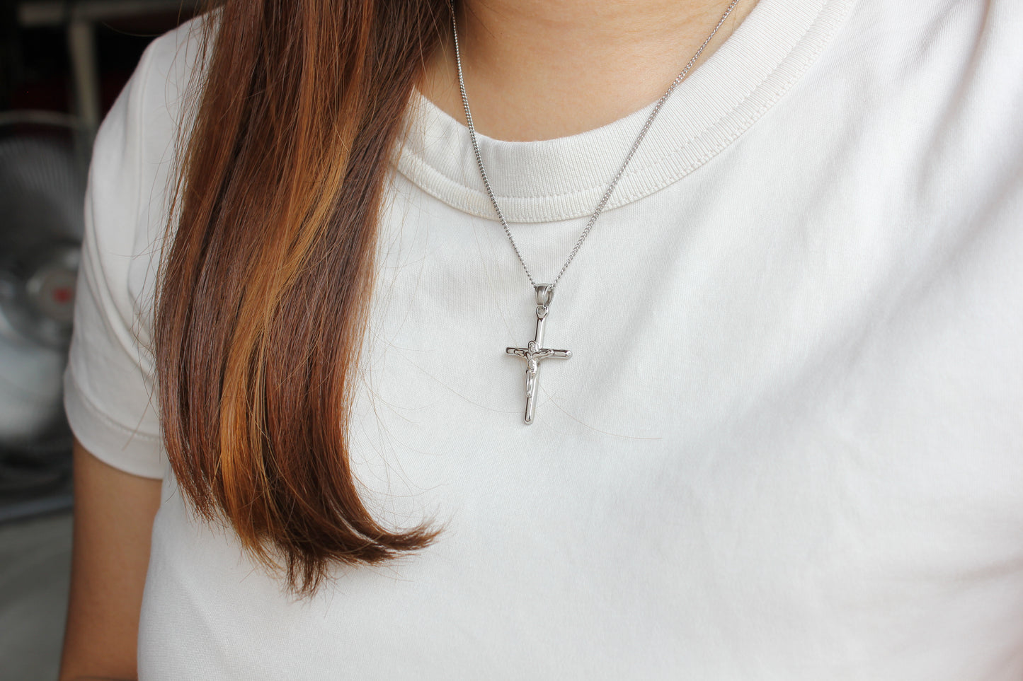 Stainless Steel Plain Crucifix 3cm (Silver/ Gold)