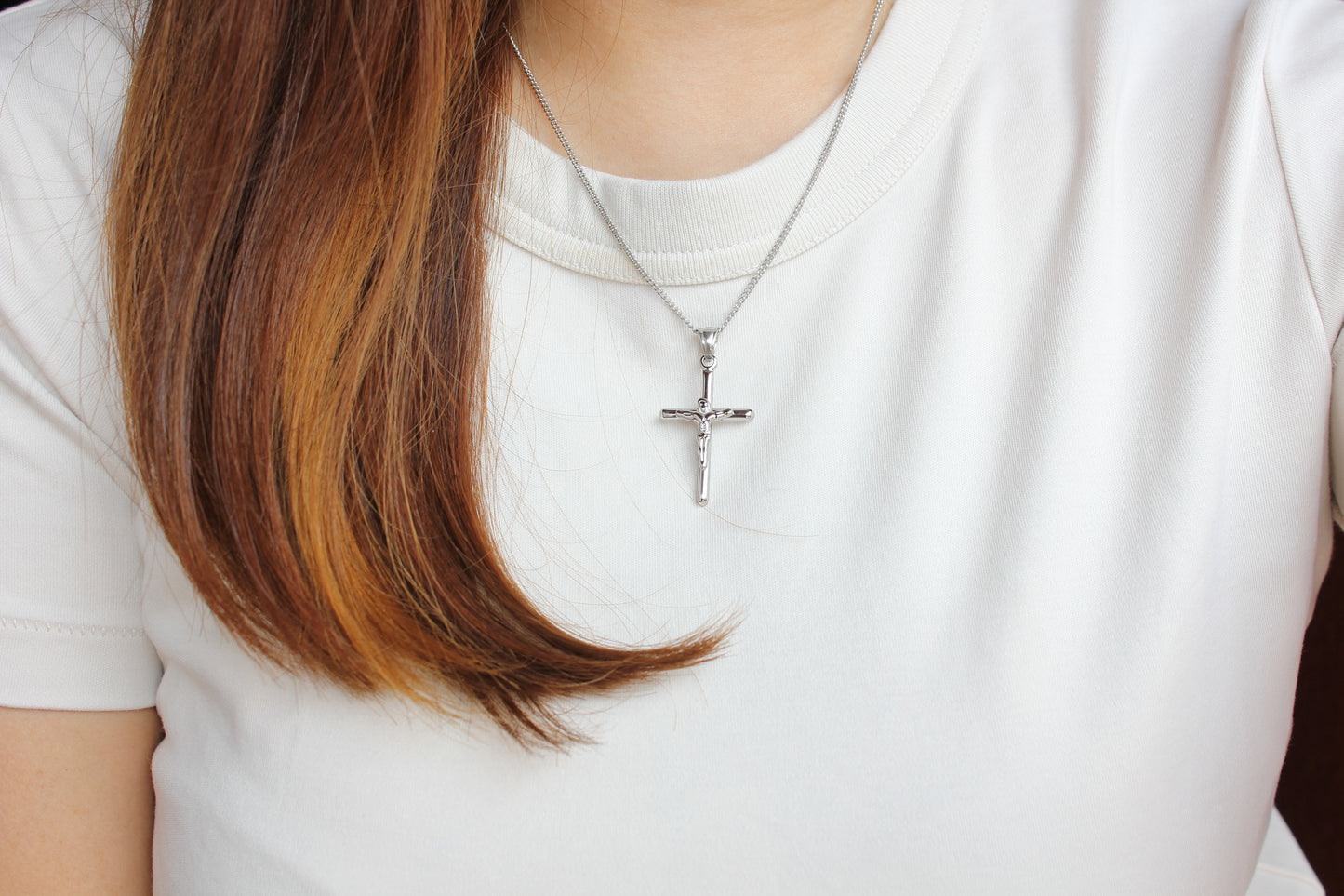 Stainless Steel Plain Crucifix 3cm (Silver/ Gold)