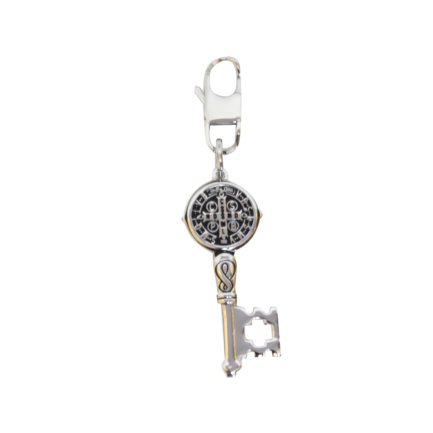 Stainless steel St Benedict Keychain/Bag Charm