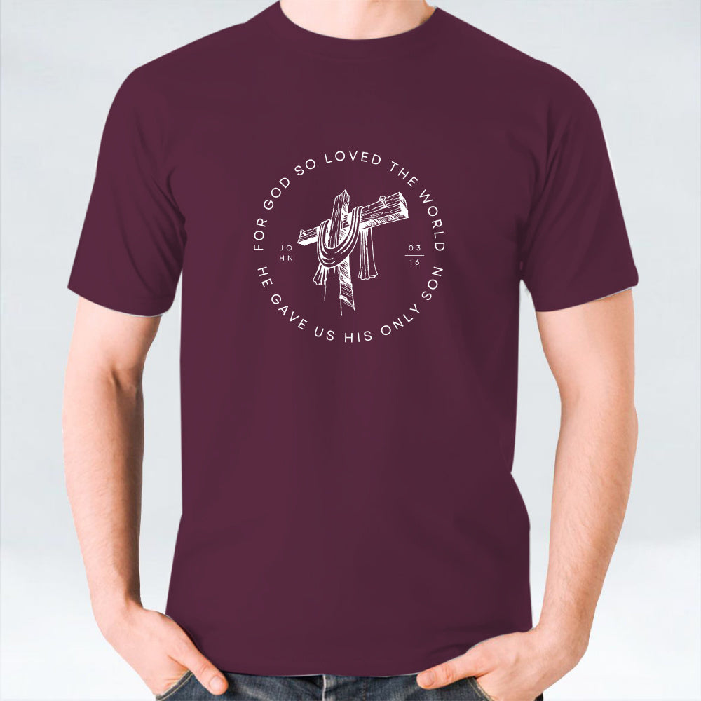 John 3:16 Unisex T-shirt - White/Black/Grey/Sand/Navy/Maroon