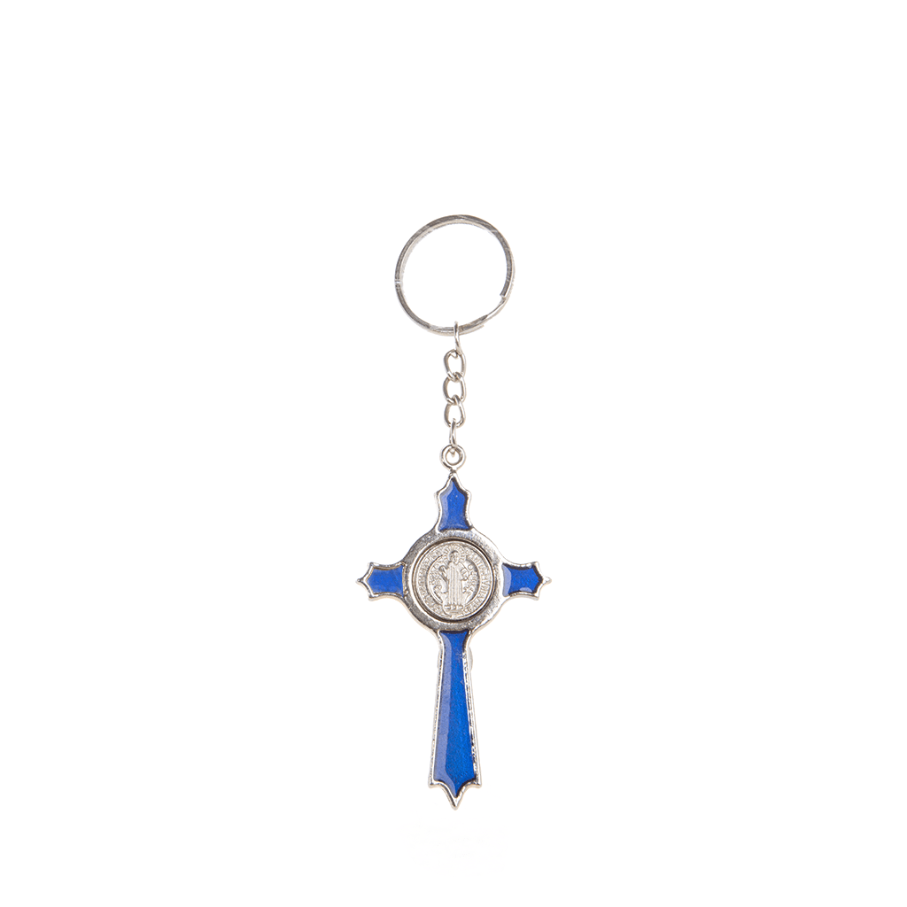 Metal St Benedict Keychain - Black/Blue/Red/Silver