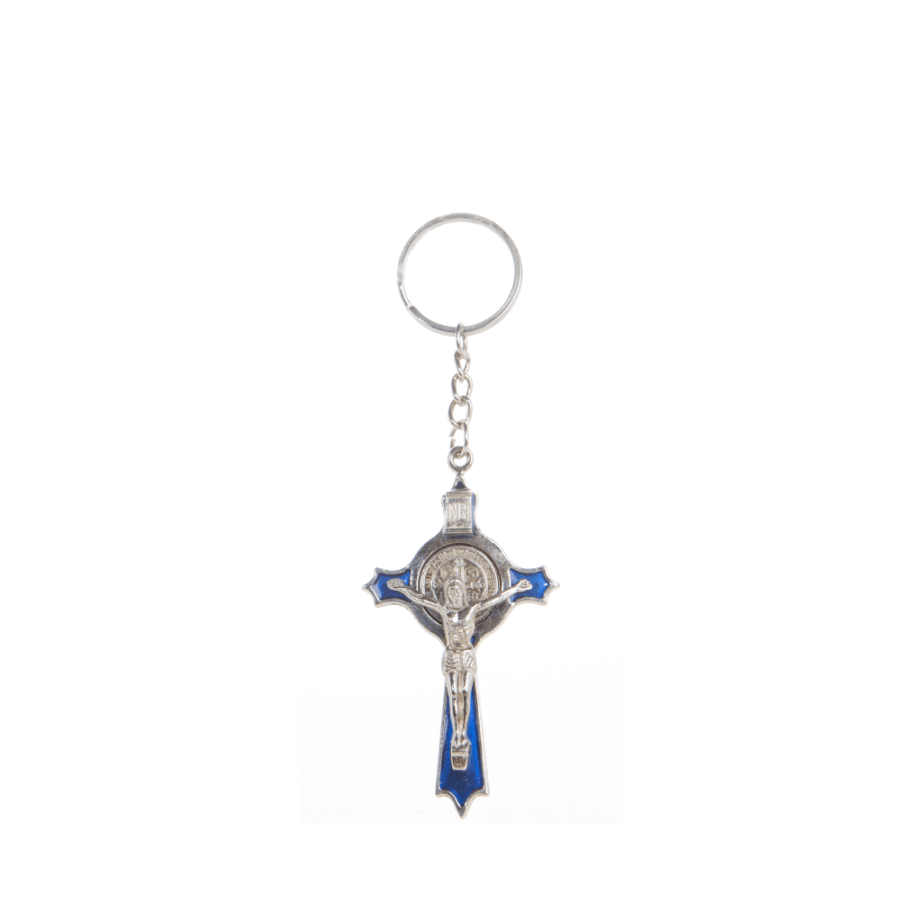 Metal St Benedict Keychain - Black/Blue/Red/Silver