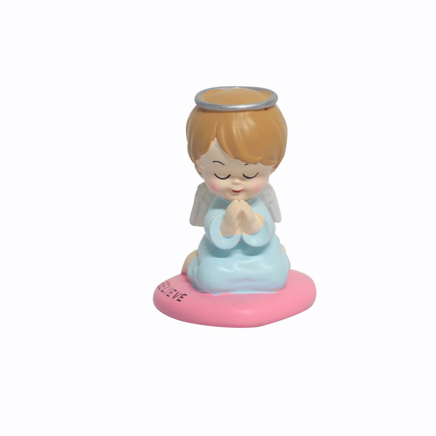 Polystone Praying Angel - Blue/Pink