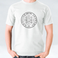 St Benedict Medal Unisex T-shirt - White/Black/Maroon
