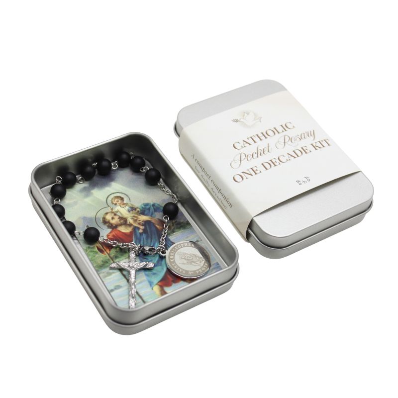 Pocket Rosary One Decade Kit - Divine Mercy/Holy Spirit/Guardian Angel/St Michael/St Christopher/St Joseph/Holy Family