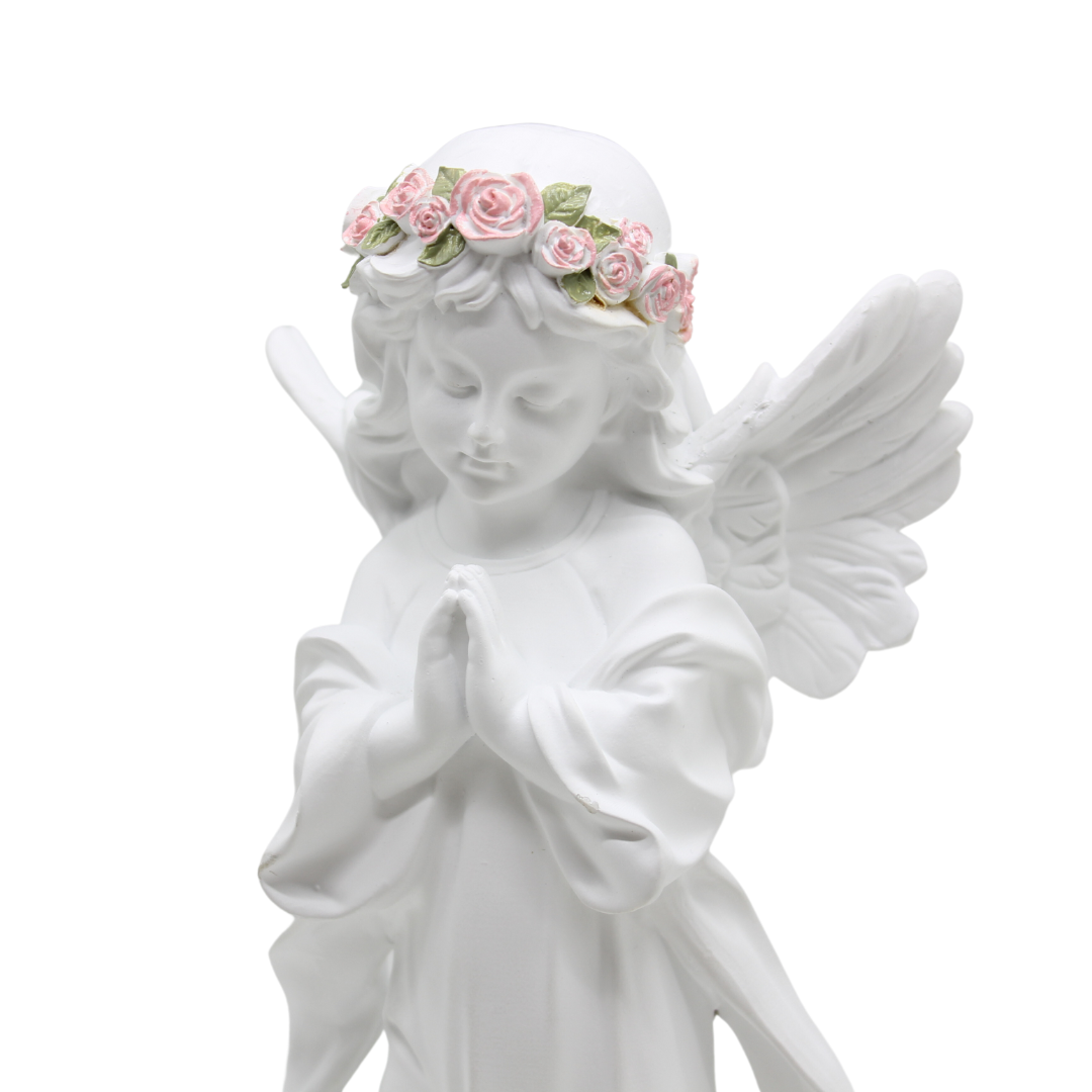 Polystone Praying Angel (White) - 32cm