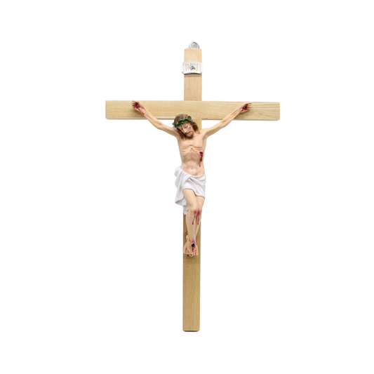 Wood Resin Wall Crucifix - 44cm