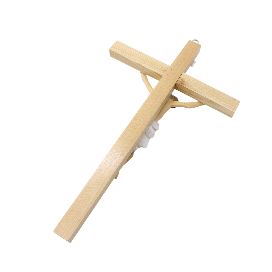 Wood Resin Wall Crucifix - 44cm