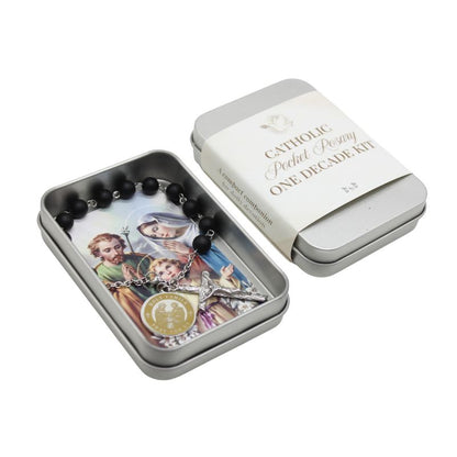 Pocket Rosary One Decade Kit - Divine Mercy/Holy Spirit/Guardian Angel/St Michael/St Christopher/St Joseph/Holy Family