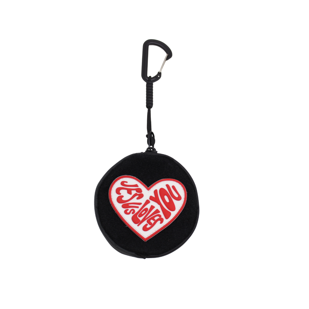 Rosary /Coin Pouch with Jesus Loves You Velcro patch