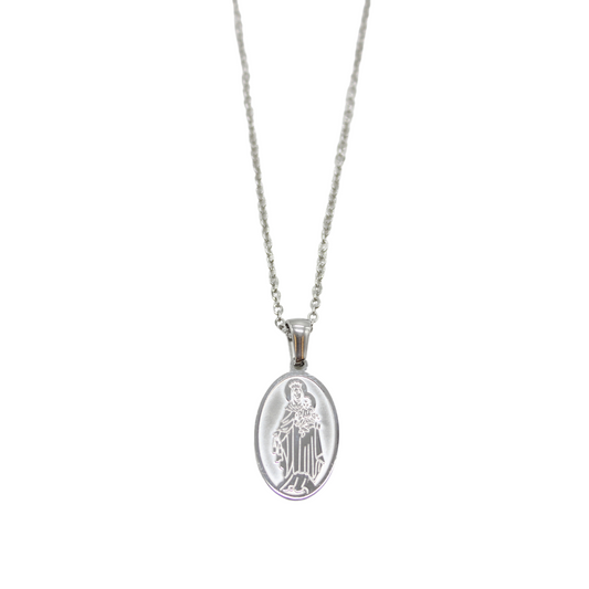 Stainless Steel Queen of Heaven Medal/Chain Set