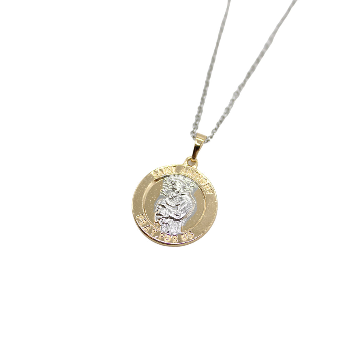 Stainless Steel St Anthony Medal/Chain set