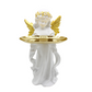Polystone  Gold Angel with Gold Metal Plate - 32cm