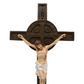 Polystone Handpainted St Benedict Wall Crucifix - 46cm