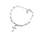 Stainless Steel Chain Link Bracelet with Cross