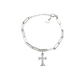 Stainless Steel Adjustable Chain Link Bracelet with Cross