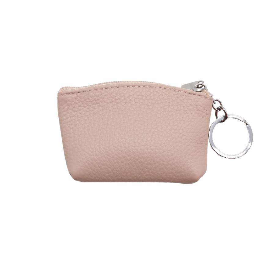 Leather Rosary pouch With Zipper - Nude/Black