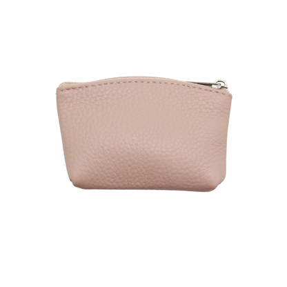 Leather Rosary pouch With Zipper - Nude/Black