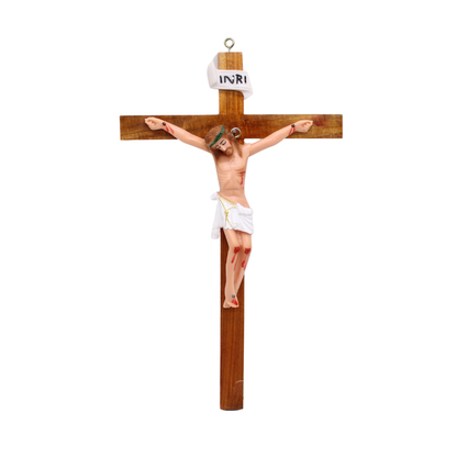 Wood Resin Wall Crucifix - 26/35cm