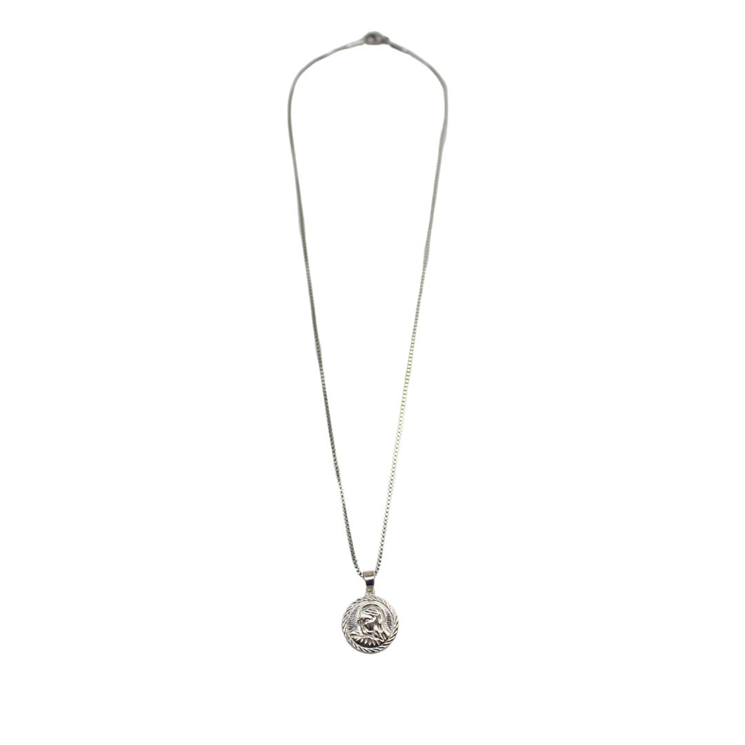Silver Jesus/Mary Medal/Chain Set - 925 Silver