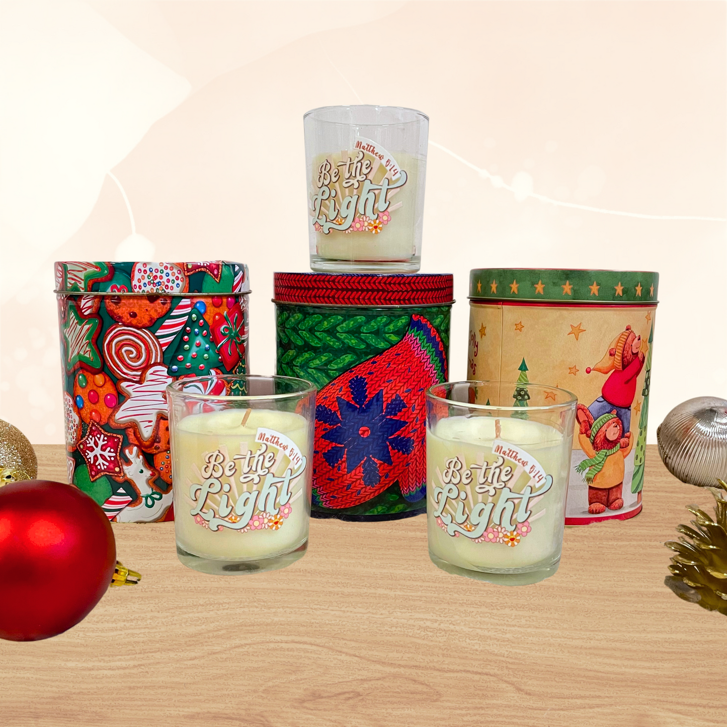Be the Light Scented Jar Candle Christmas Tin Bundle