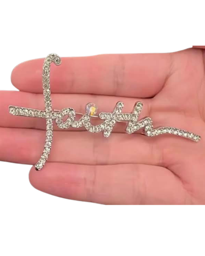 Faith Diamante  Brooch
