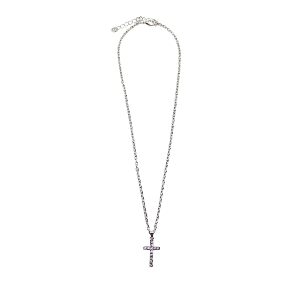 Stainless Steel Diamante Cross /Chain (3 sizes)