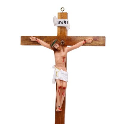 Wood Resin Wall Crucifix - 26/35cm