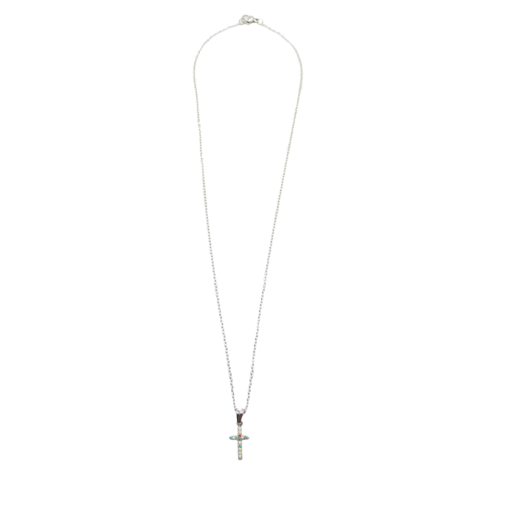 Stainless Steel Diamante Cross /Chain (3 sizes)