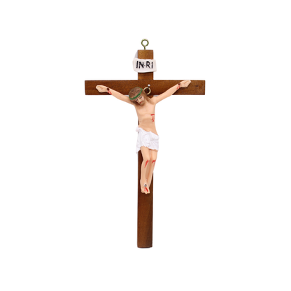 Wood Resin Wall Crucifix - 26/35cm