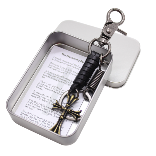 Cross in My pocket Keychain Clip Tin set