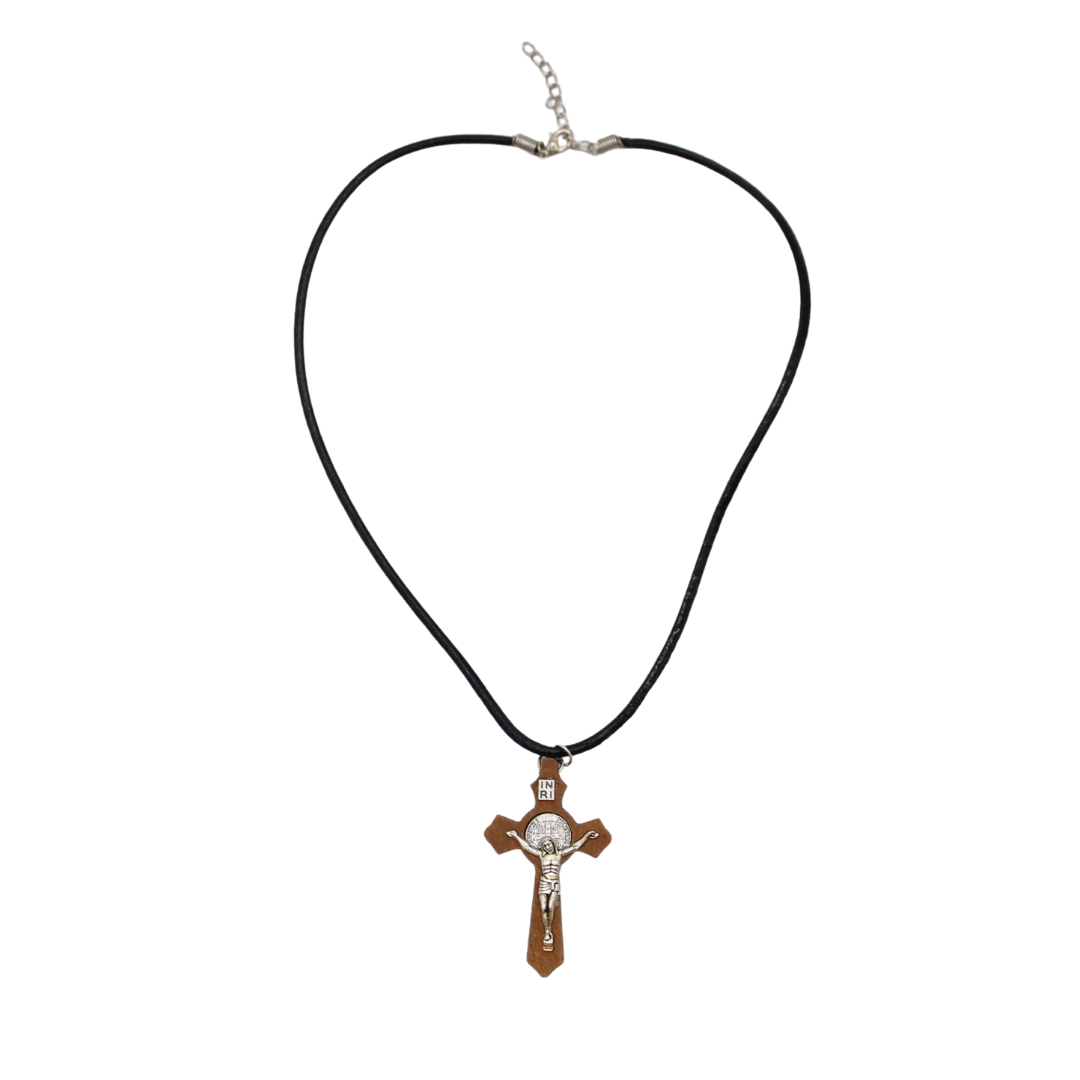 Wood/Alloy  St Benedict Crucifix/Chain