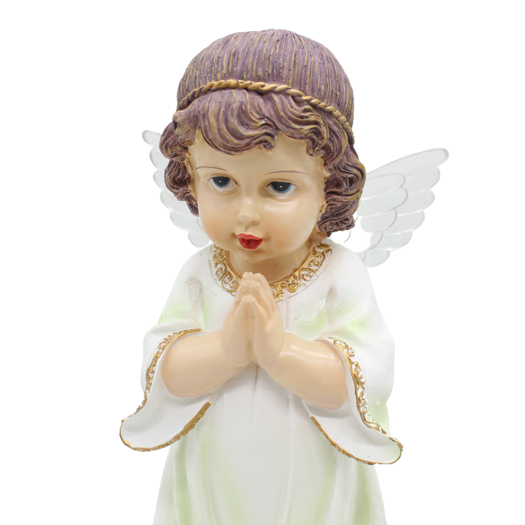 Polystone Praying Angel - 34cm colored