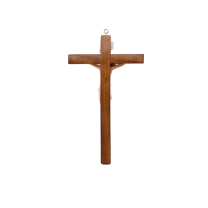 Polystone Wall Crucifix - Brown Color - 25cm