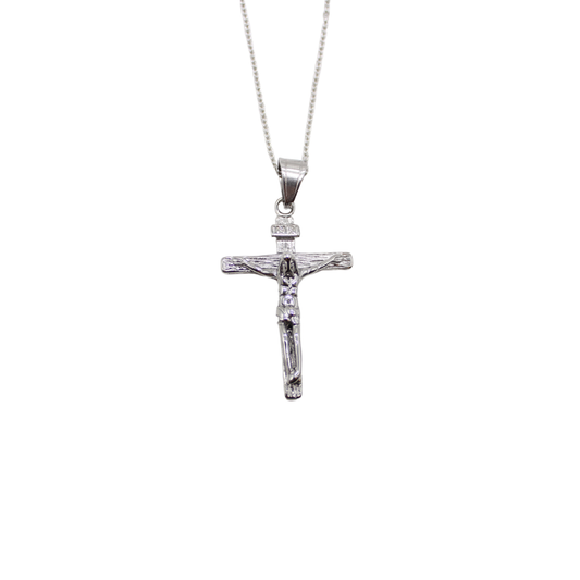 Stainless steel crucifix/chain 4.5cm