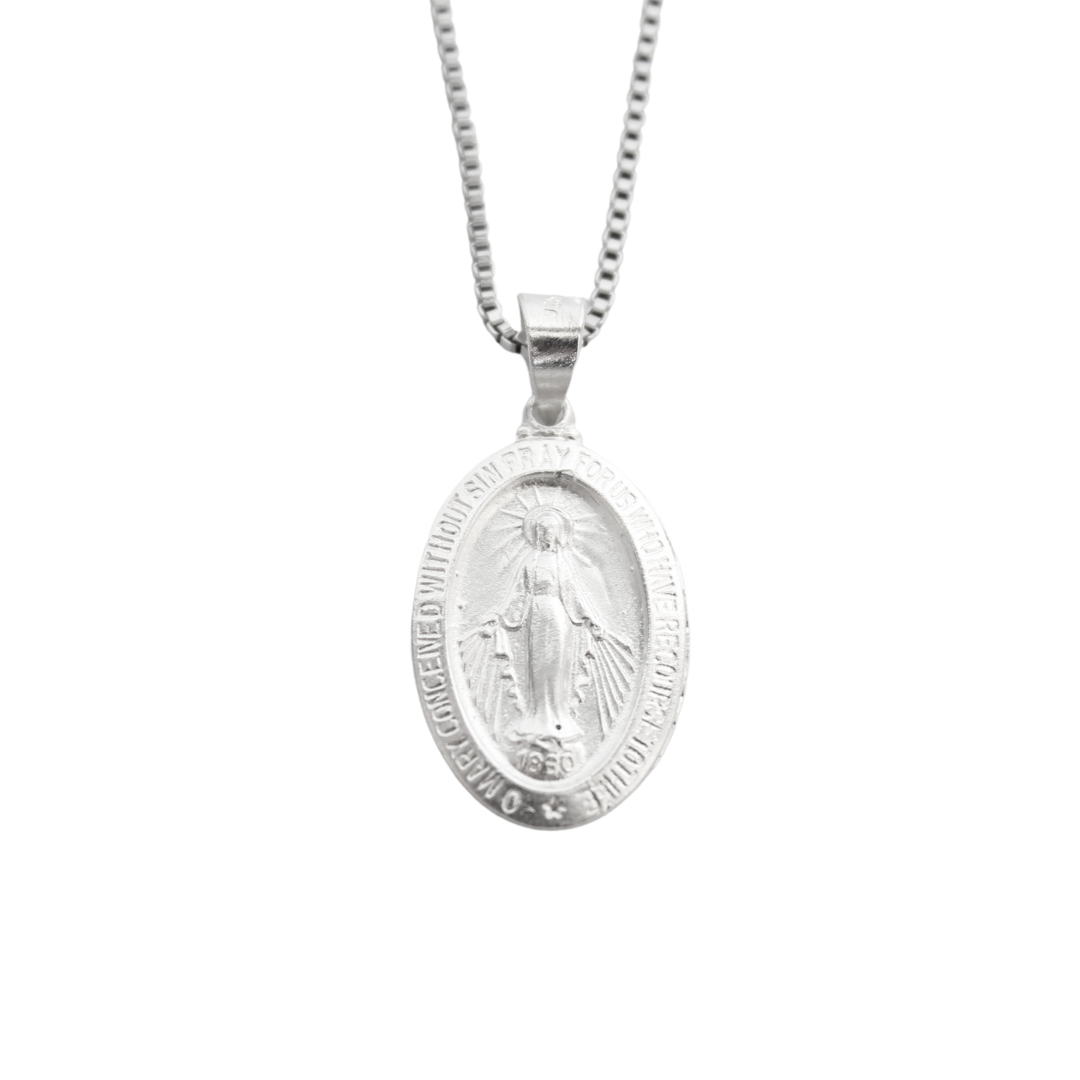 (PREORDER)Silver Miraculous Medal/Chain Set - 925 Silver