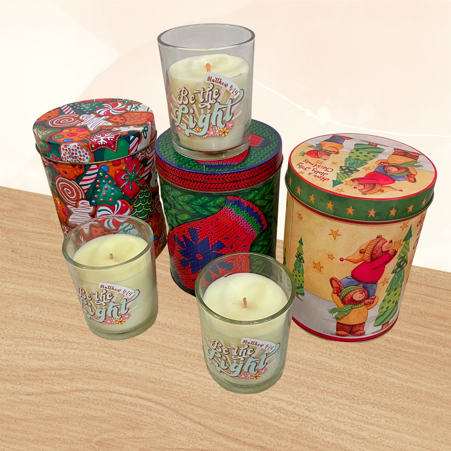 Be the Light Scented Jar Candle Christmas Tin Bundle