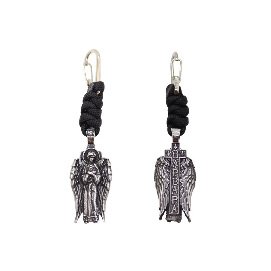 Stainless Steel Catholic Guardian Angel Pocket Medal Prayer Kit (Silver)