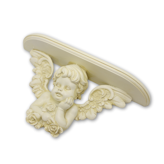 Polystone Angel Wall Shelf/Altar  43.5cm - White