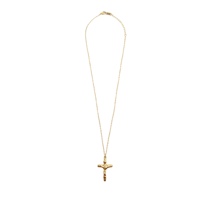 Stainless Steel  3cm Gold plated crucifix/chain set