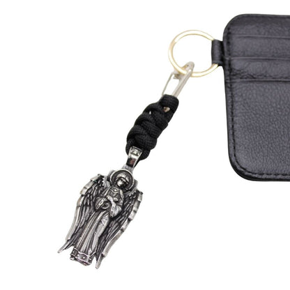 Stainless Steel Catholic Guardian Angel Pocket Medal Prayer Kit (Silver)