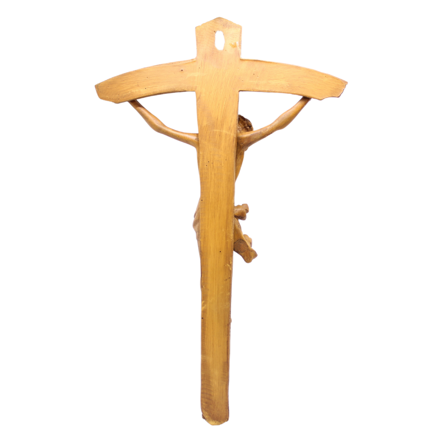 Wood Resin Papal Wall Crucifix - 75cm