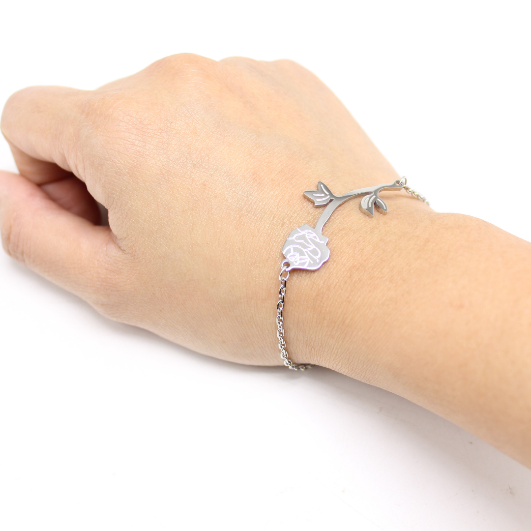 Stainless Steel Rose Bracelet